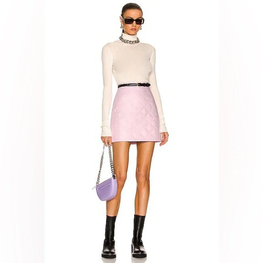 NWT $680 Burberry High-waisted Casia Quilted Nylon Blend Twill Skirt - Picture 7 of 10